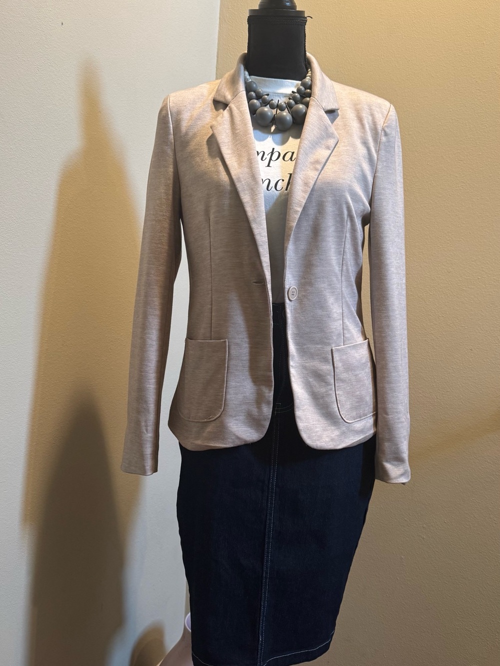 Cotton On Light Beige Single-Button Blazer